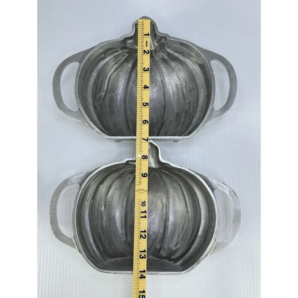 Martha Stewart by Mail 3D 2 pc Pumpkin Cake Pan Mold Heavy Cast Aluminum